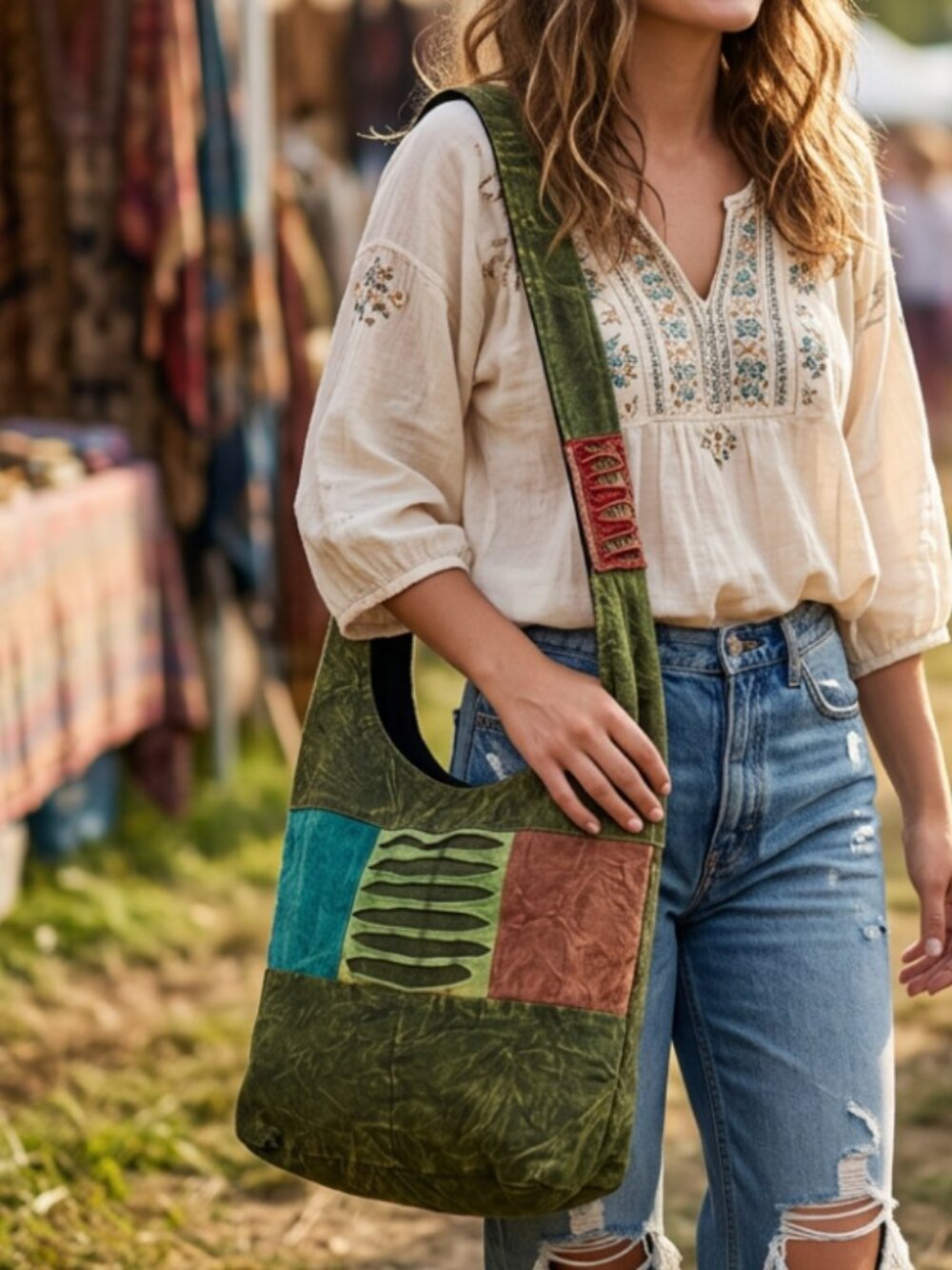 Vtg 90s y2k flying high footpath hippie boho festival rising style bag